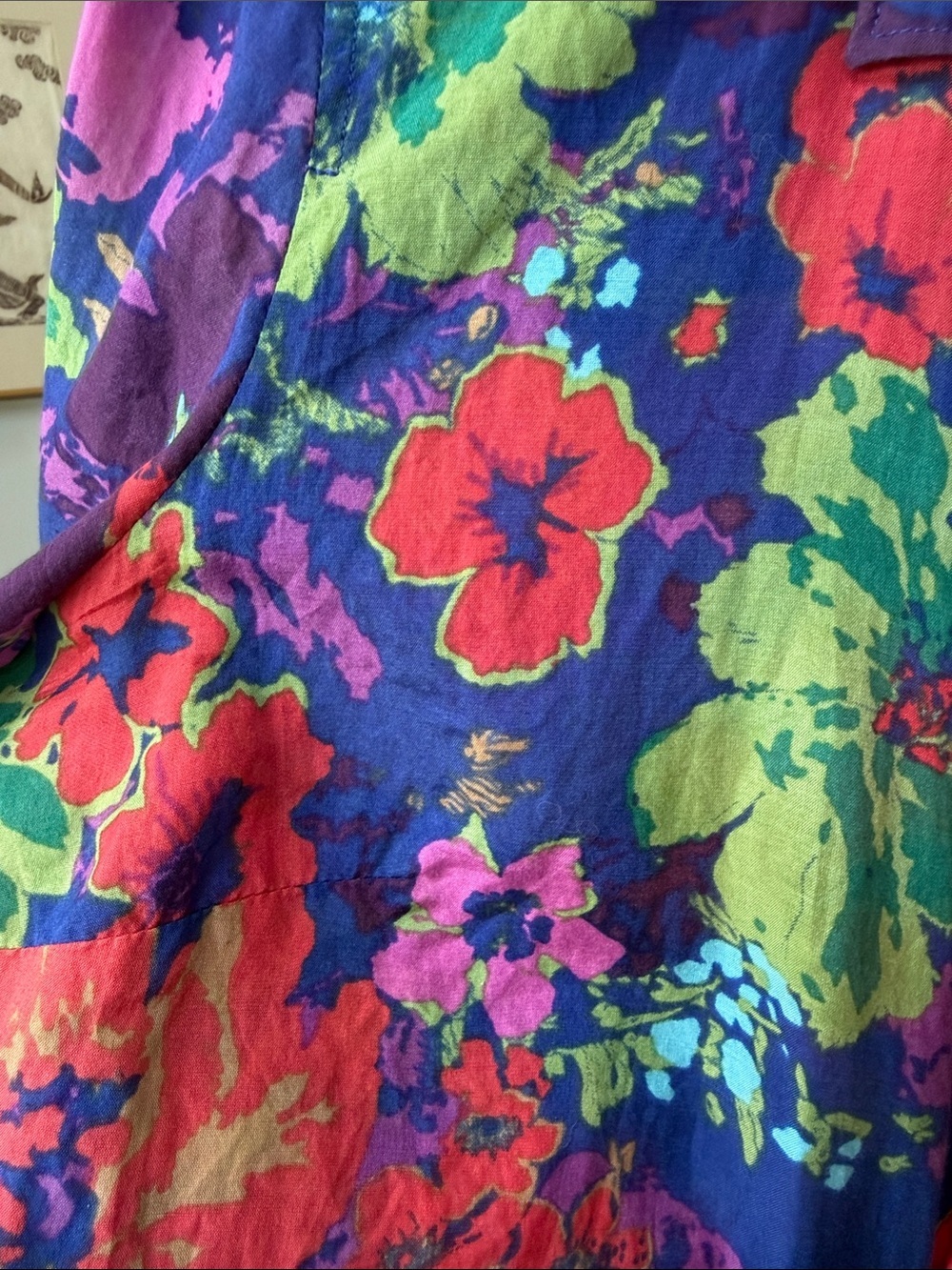 J. Crew Floral Button-Front Shirt in Navy Pink and Green - Silk Cotton - size 6 - Picture 3 of 9